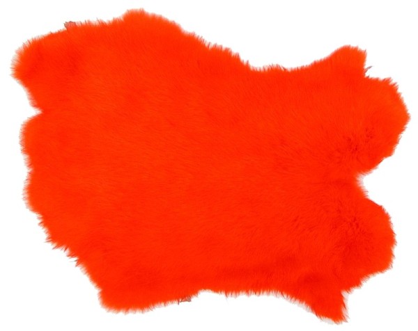 Kaninchenfelle orange gefärbt, ca. 30x30 cm, Felle vom Kaninchen mit seidigem Haar