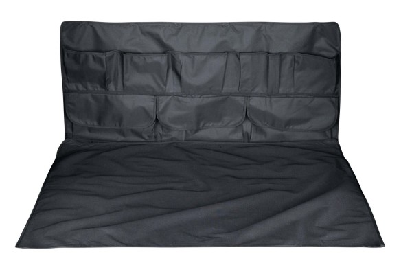 Kofferraum Schutzmatte + Kofferraum Organizer schwarz 2-teilig mit Taschen, wasserdicht, 110x155 cm, PKW Schutzmatte