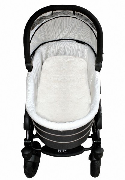 Baby Lammfell Einlagen weiß 30 mm geschoren für Tragetasche, Kinderwagen, Kinderbett, ca. 73x33 cm, waschbar