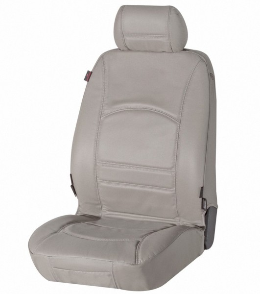 Universal Echt Leder Auto Sitzbezug grau für fast alle PKW, für Fahrersitz  oder Beifahrersitz