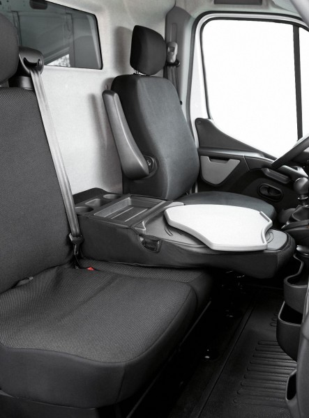 Passform Sitzbezüge Transporter für Renault Master, passgenauer Stoff Sitzbezug Einzelsitz+Doppelbank vorn, Bj. 04/2010-2014
