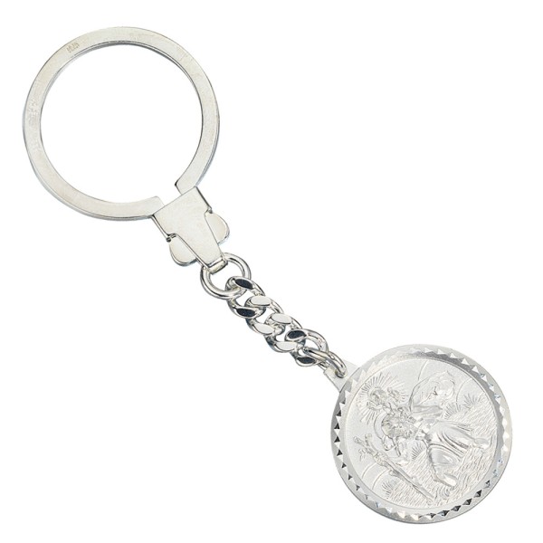 massiver Schlüsselanhänger Schutzpatron Christopherus 925er Sterling Silber, Gewicht ca. 15,1 gr