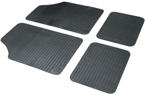 Universal Komplett Set Basic Plus Auto Gummimatten schwarz 4-tlg., Anti Slip, rutschhemmend, Auto Fußmatten, Schutzmatten