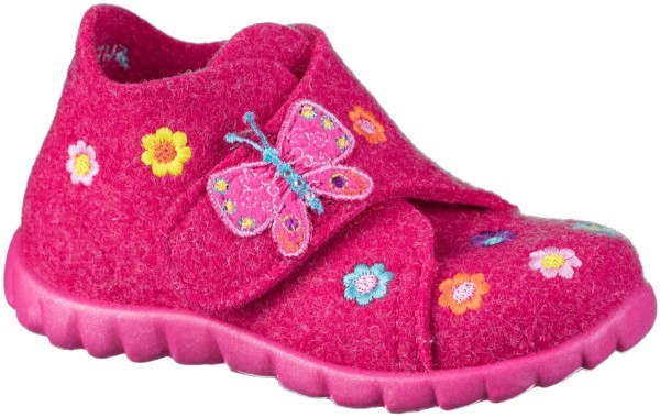 SUPERFIT warme Mädchen Lauflernhausschuhe pink, Wollfilz, anatomisches Superfit Fußbett