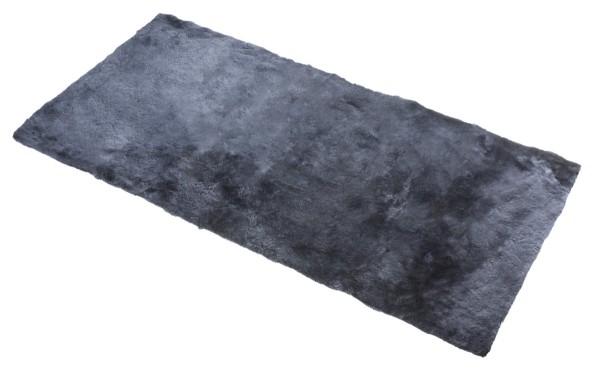 Universal Lammfell Auflage anthrazit, als Auflage im Auto, kleiner Lammfell Teppich, Lammfell Fußmatte, ca. 120x60 cm