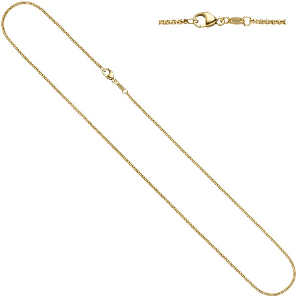 Halskette 45 cm, 2,5 mm, Erbskette 585er Gelbgold, Karabiner, Gewicht ca. 8,7 Gramm