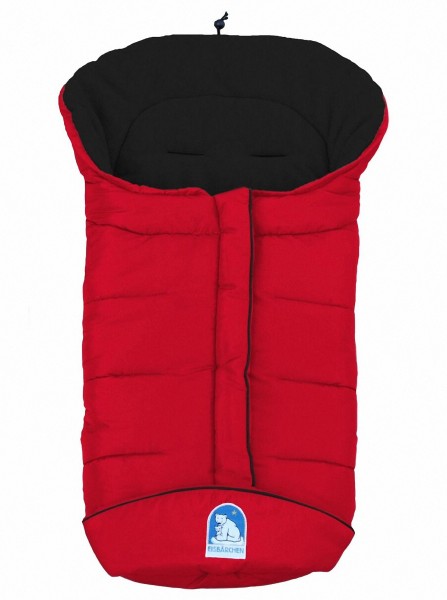 molliger Baby Winter Fleece Fußsack rot-schwarz, voll waschbar, für Kinderwagen, Buggy, ca. 98x47cm