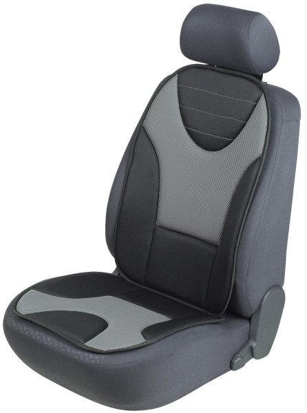 extra weicher Universal Auto Sitzaufleger Grafis grau, hohes Rückenteil, 9 mm Schaumstoff, waschbar, PKW Sitzschoner