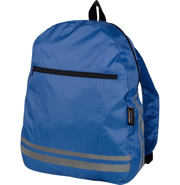Safety Maker faltbarer Rucksack reflektierend blau, sichtbar bis 100 m, integrierte Tasche, verstellbare Träger