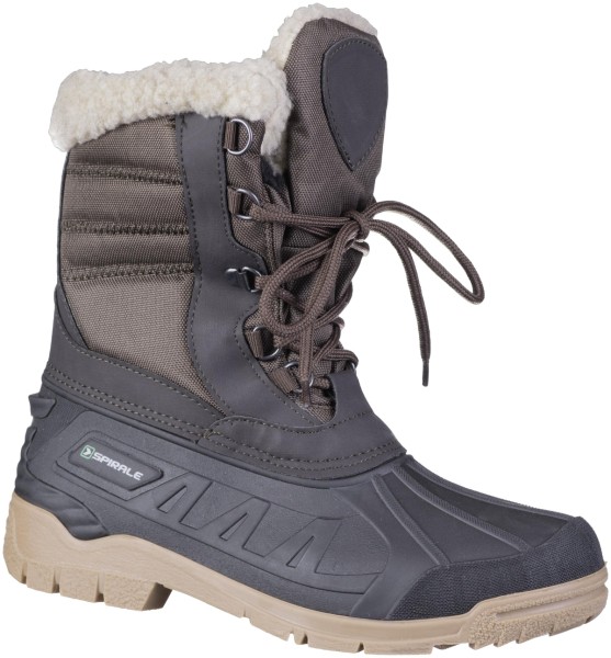 NORA Tina Damen Nylon Winter Boots braun, molliges Warmfutter, warme Decksohle
