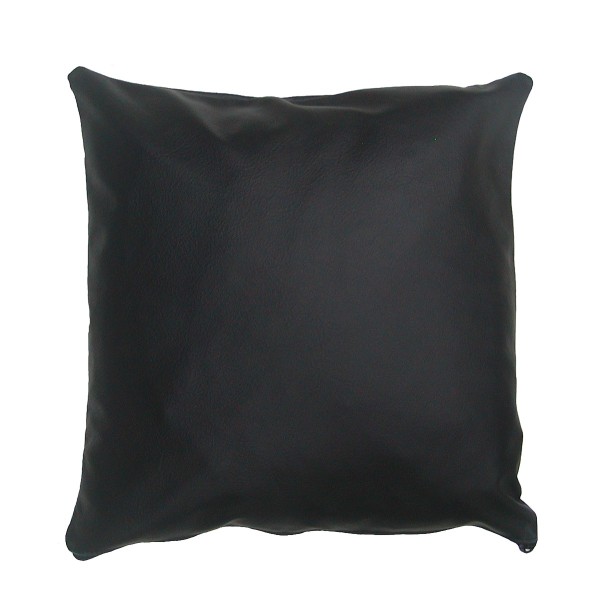 weiche und dekorative Leder Kissenhülle schwarz, Echtleder, ca. 45x45 cm