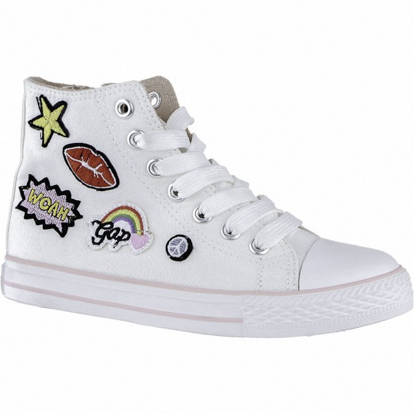 Canadians coole Mädchen Glamour Synthetik Sneakers High white, weiches Fußbett
