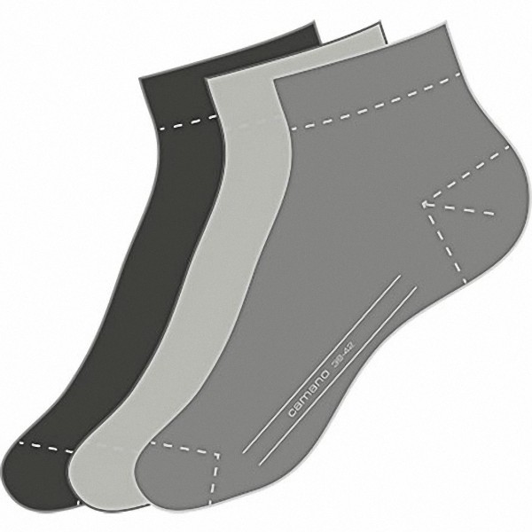 Camano Basic NOS Ca-Soft Quarter 3er Pack Damen, Herren Socken grey