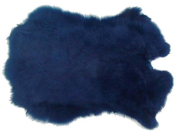 Kaninchenfelle cobaltblau gefärbt, ca. 30x30 cm, Felle vom Kaninchen mit seidigem Haar