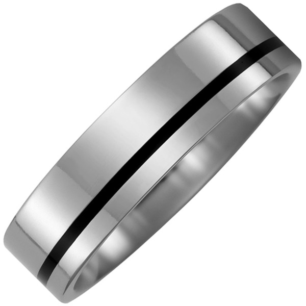 Titanring, Keramik Ring schwarz bicolor, Partnerring, Partner Ring Keramik+Titan