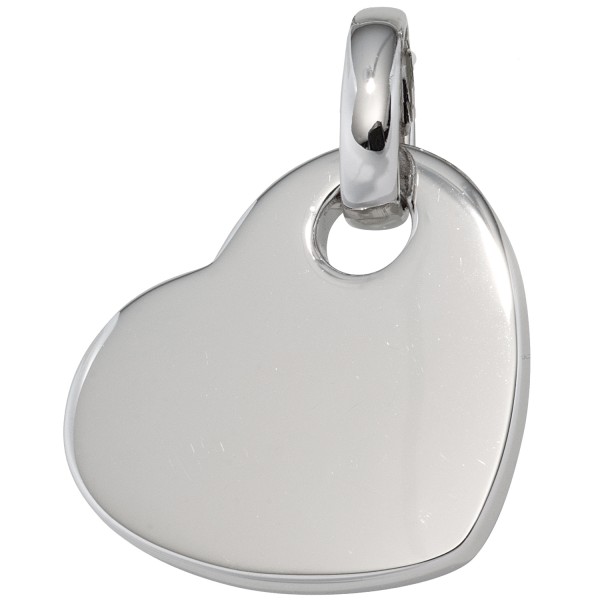 Silber Herzanhänger, Silber Anhänger Herz 925er Silber rhodiniert, 19 mm hoch, 5,6 Gramm