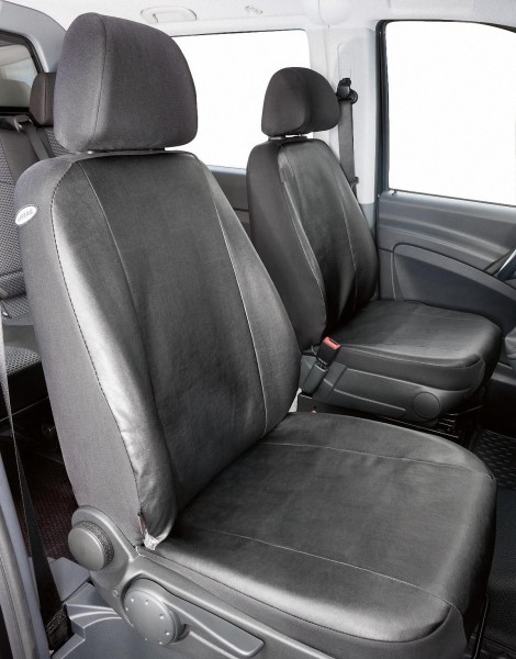 Passform Transporter Sitzbezüge für Mercedes Viano W639, passgenauer Kunstleder Sitzbezug 2 Einzelsitze, Bj. 06/2003-05/2014
