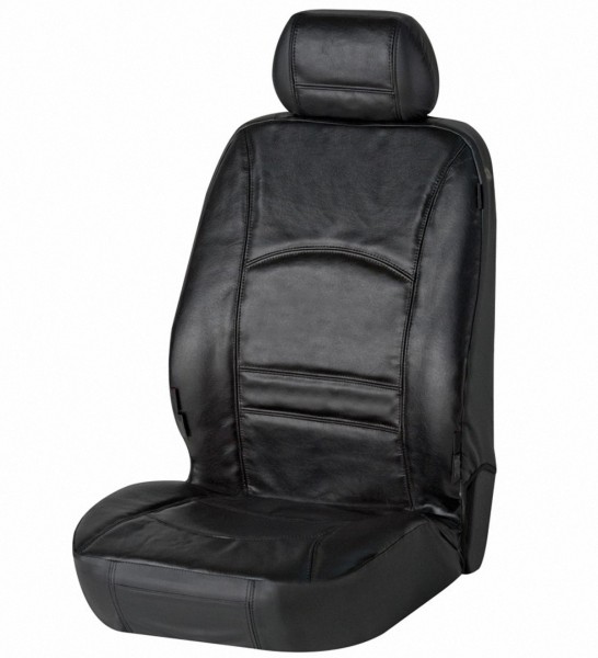Universal Echt Leder Auto Sitzbezug schwarz für fast alle PKW, für  Fahrersitz oder Beifahrersitz