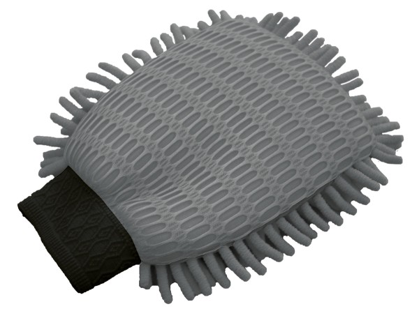 Auto Mikrofaser Wasch Handschuh mit 2 Seiten grau, 17x22 cm, reinigt ohne kratzen, fusselt nicht