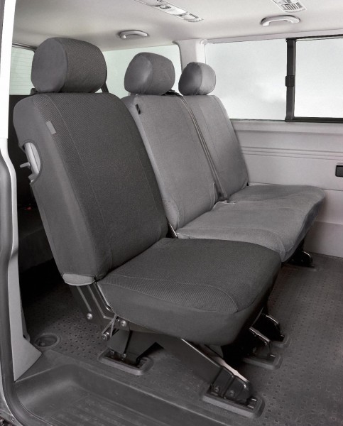 Passform Sitzbezüge Transporter für VW T5, passgenauer Stoff Sitzbezug Einzelsitz hinten, Bj. 04/2003-06/2015
