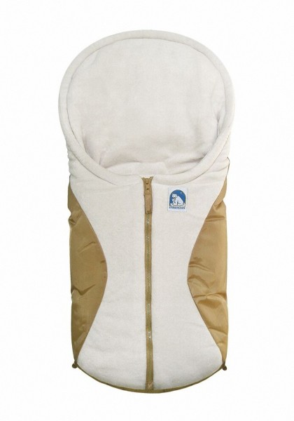 molliger Baby Winter Fleece Fußsack beige, für Tragschalen, Autositze, ca. 79x39 cm, warm wattiert