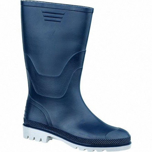 Beck Basic Damen, Herren PVC Stiefel dunkelblau, Baumwollfutter, flexible Laufsohle, 28 cm Schafthöhe