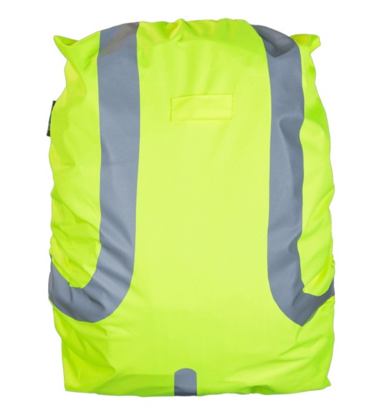 Safety Maker Rucksack Regenschutz reflektierend gelb wasserbeständig 45 Liter, sichtbar bis 100 m, Rucksack Überzug, Regenhülle