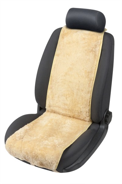 weiche Universal Lammfell Autositz Auflage Cosmo beige, kühlt im Sommer, wärmt im Winter, 12-14 mm Fell Höhe