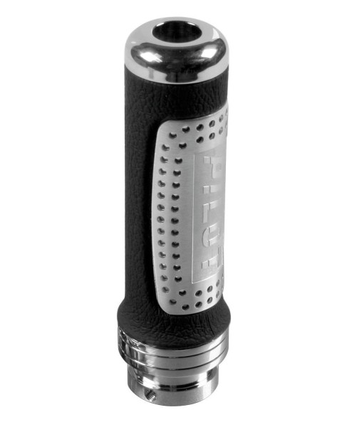 LAMPA edler Universal Handbremsgriff JUDY schwarz Leder/Aluminium, 3 Adapter, für Standardhandbremsen