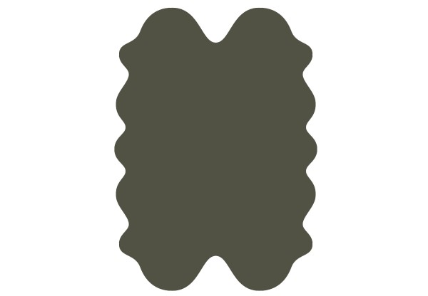 exklusive Lammfell Fellteppiche dunkelgrün gefärbt, 4 Einzelfelle, waschbar, Haarlänge ca. 70 mm, ca. 185x125 cm