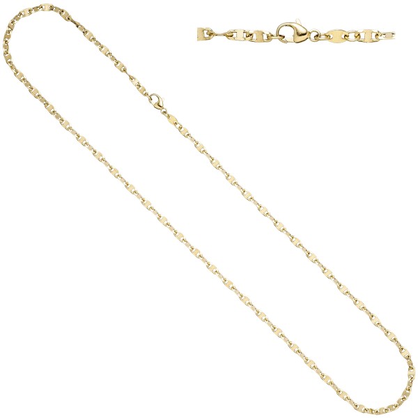 Goldkette 45 cm, 2,9 mm, Gold Halskette 585er Gelbgold, Karabiner, Gewicht ca. 6,6 Gramm