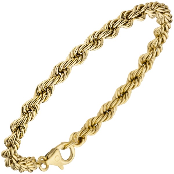 Goldarmband 19 cm 3,2 mm, Kordel Armband, Kordelarmband 585er Gold, 2,7 Gramm