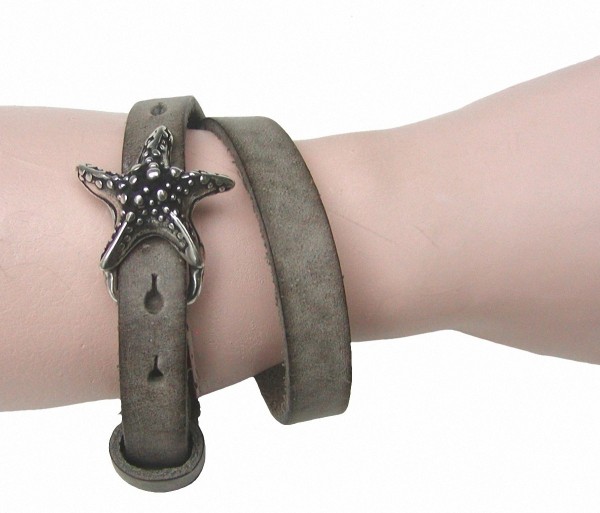 Boom Belts cooles Damen, Herren echt Leder Armband schlamm, Unisex Leder Wickel Armband, ca. 43x1 cm, für 1 cm Schließen