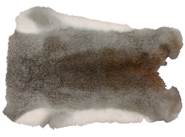 Kaninchenfell graubraun naturfarben, ca. 30x30 cm, Felle vom Kaninchen mit seidigem Haar