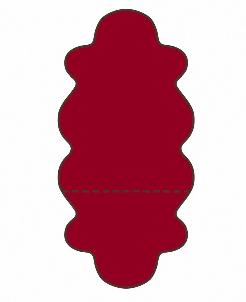 australische Lammfelle aus 1,5 Fellen rot gefärbt, vollwollig, 30 Grad waschbar, ca. 140x68 cm, Haarlänge ca. 70 mm