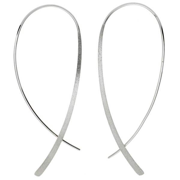 Silber Ohrringe, Ohrhänger, Durchzieher 925er Silber mattiert, Gewicht ca. 2,1 Gramm