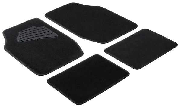 Komplett Set Universal Auto Fußraum Matten Matrix schwarz 4-teilig, Anti Slip, rutschfest, Autoteppiche, Auto Fußmatten