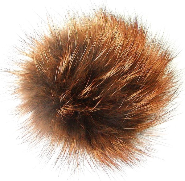 Echt Fuchsfell Fellbommeln fuchsfarben natur, Ø ca. 10 cm, mit Schlaufe