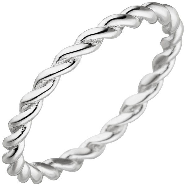 Damen Silberring geflochten, Silber Ring ohne Stein 925er Silber, ca. 1,6 Gramm