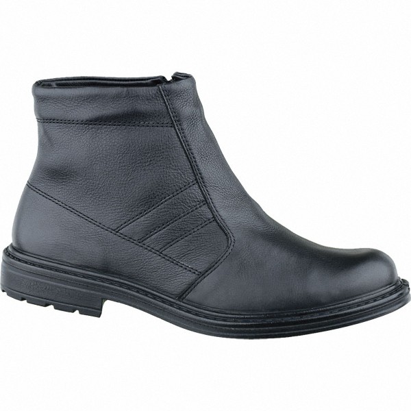 Jomos Herren Leder Winter Stiefel schwarz, Extra Weite H, 13 cm Schaft, Lammfellfutter, warmes Fußbett