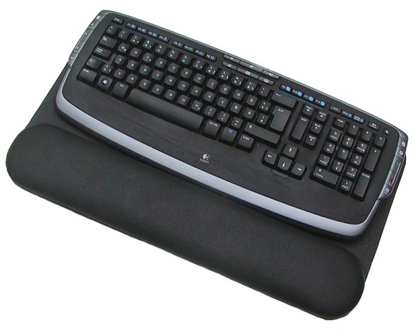 Leder Tastatur Unterlage schwarz mit Handballenauflage, ideal für Mac, Trackpads