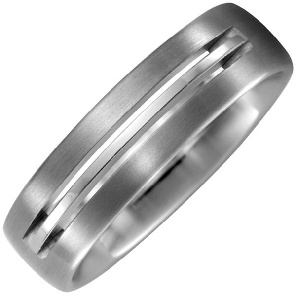 Titanring teilmattiert 6,5 mm breit, Titan Partnerring, Titan Partner Ring