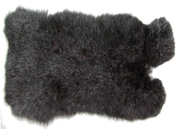 Kaninchenfelle schwarzsilber naturfarben, ca. 30x30 cm, Felle vom Kaninchen mit seidigem Haar
