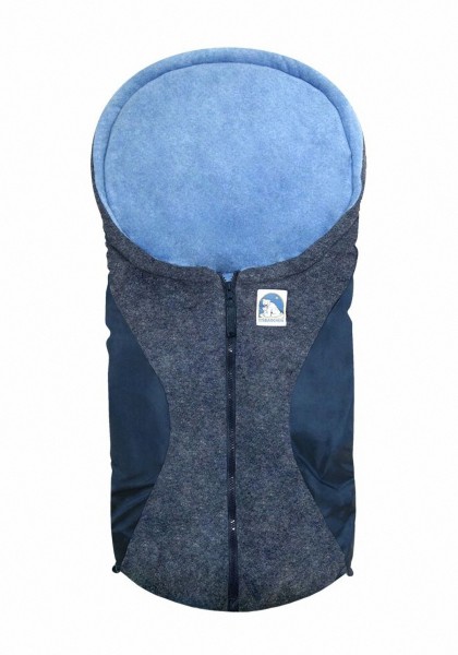 molliger Baby Winter Fleece Fußsack marineblau, für Tragschalen, Autositze, ca. 79x39 cm, warm wattiert