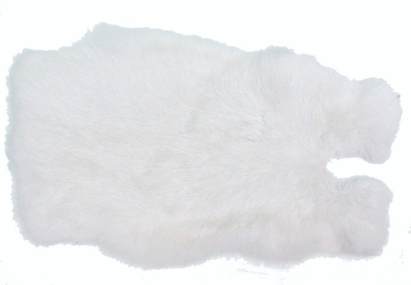 Kaninchenfelle weiß gefärbt, ca. 30x30 cm, Felle vom Kaninchen mit seidigem Haar