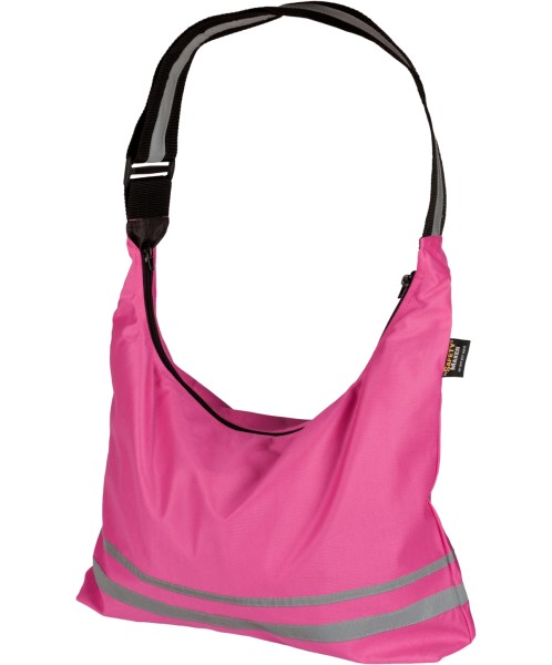 Safety Maker faltbarer Bike + Shopping Bag reflektierend pink, sichtbar bis 100 m, integrierte Tasche, verstellbarer Gurt