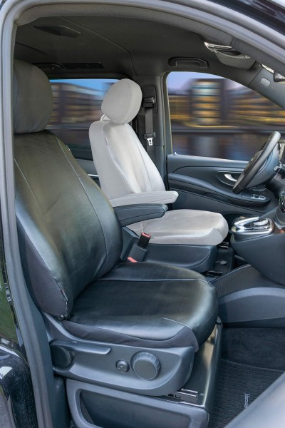Passform Sitzbezüge für Mercedes V-Klasse 477, passgenauer Stoff Sitzbezug Beifahrer Einzelsitz f. Armlehne innen, ab Bj. 06/2014
