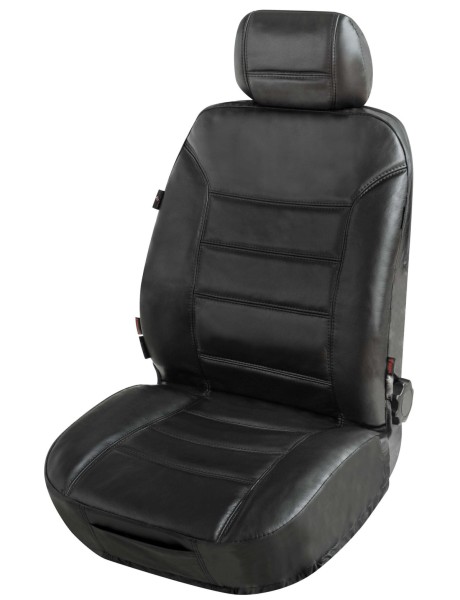 ZIPP IT Universal Echt Leder Auto Sitzbezug schwarz, RV System, Leder Auto Schonbezug