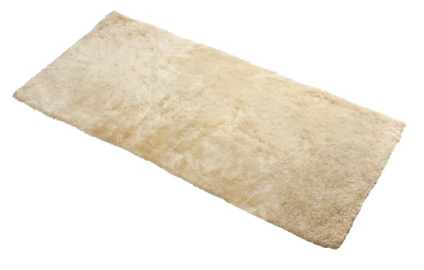 Universal Lammfell Auflage beige, als Auflage im Auto, kleiner Lammfell Teppich, Lammfell Fußmatte, ca. 120x60 cm