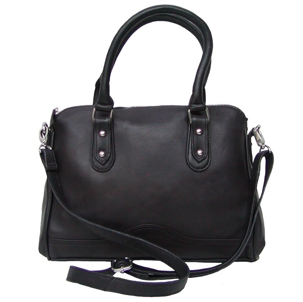 Dolphin Damen Leder Shopper schwarz, Leder Business Tasche, 4 Fächer, ca. 32x26x9 cm